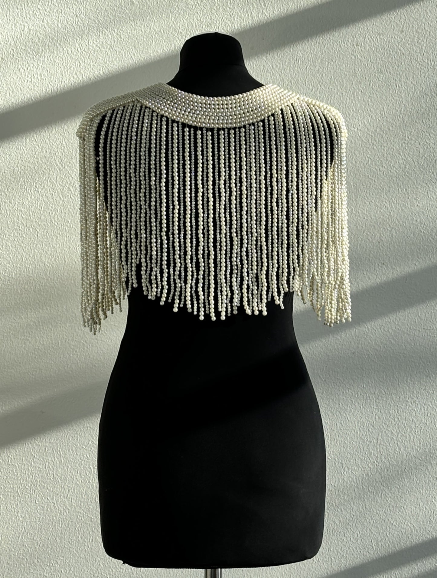 Cream Pearl Beaded Capelet