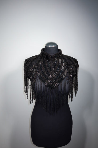 AVASA Obsidian Veil Beaded Capelet