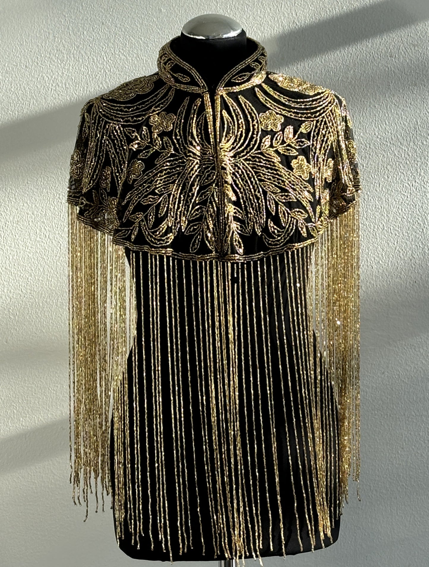 Gold Floral Beaded Capelet