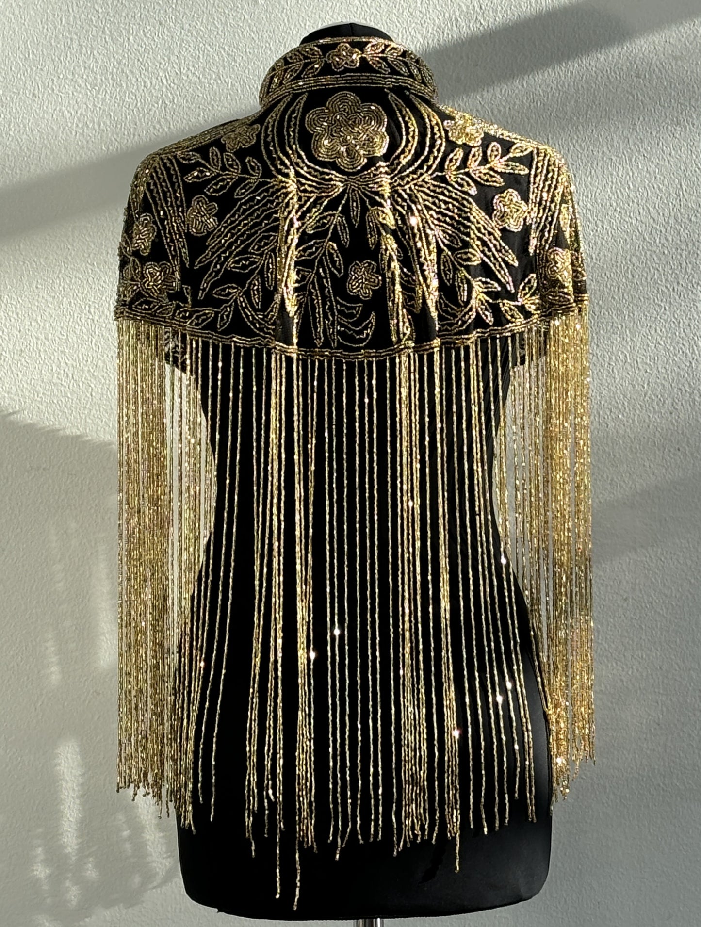 Gold Floral Beaded Capelet