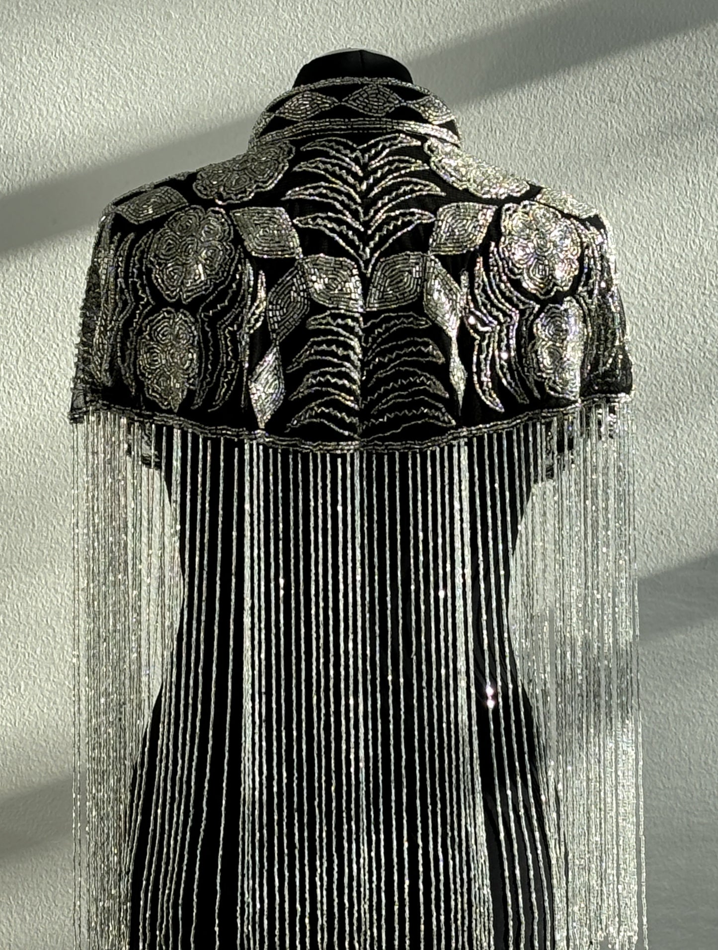 Silver Floral Diamond Beaded Capelet